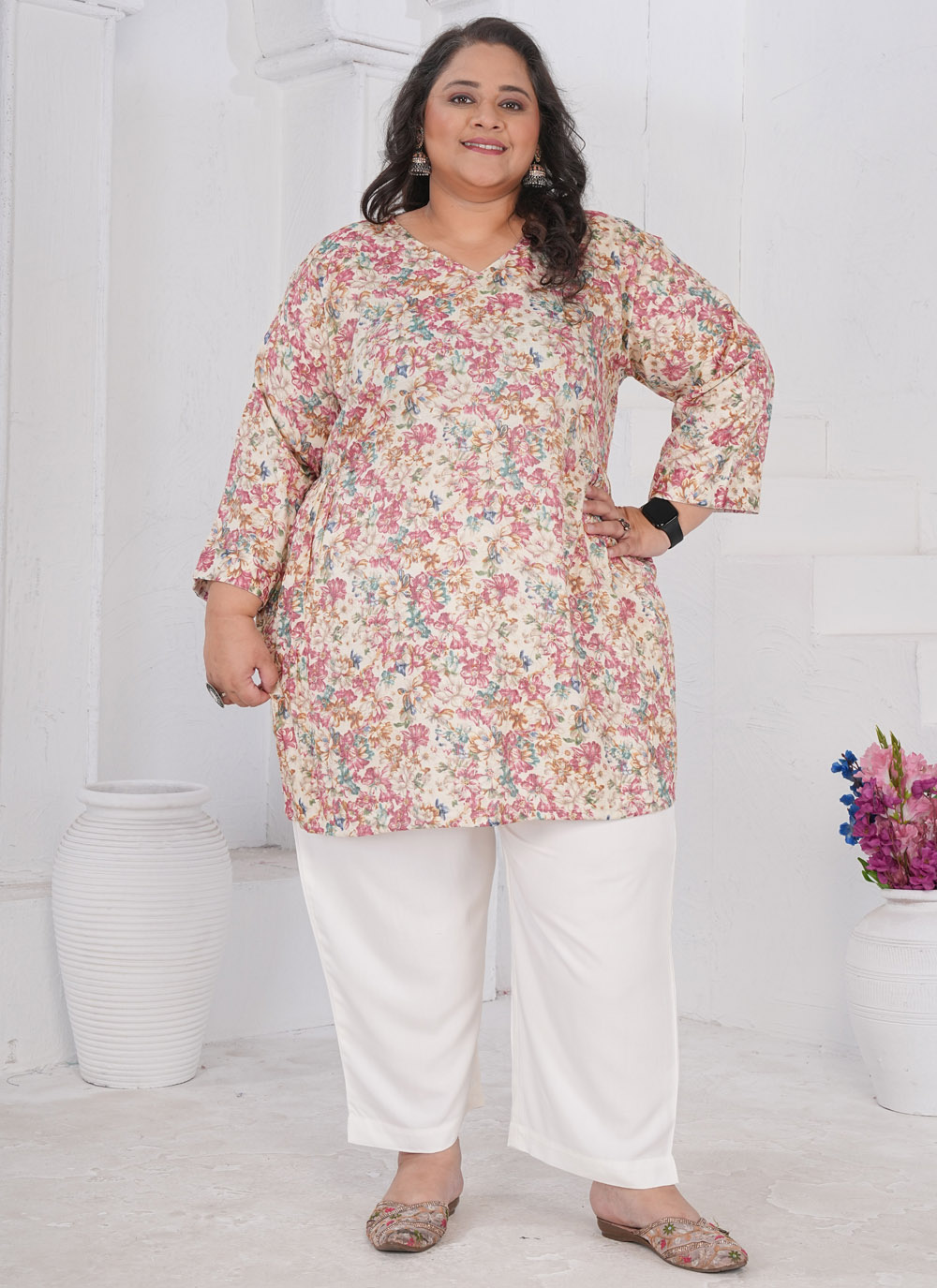 Rayon Multi Colour Printed Casual Kurti - Buy Online