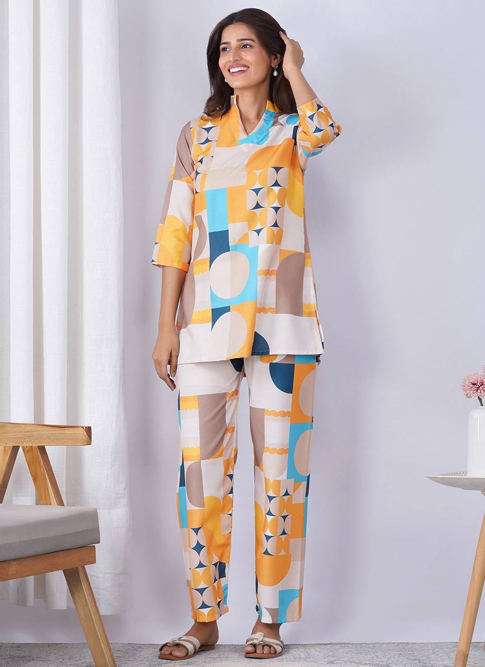 Multi Colour Printed Rayon Designer Kurti - Buy Online
