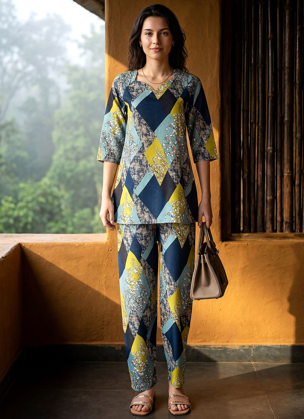 Multi Colour Rayon Printed Designer Kurti - Buy Online