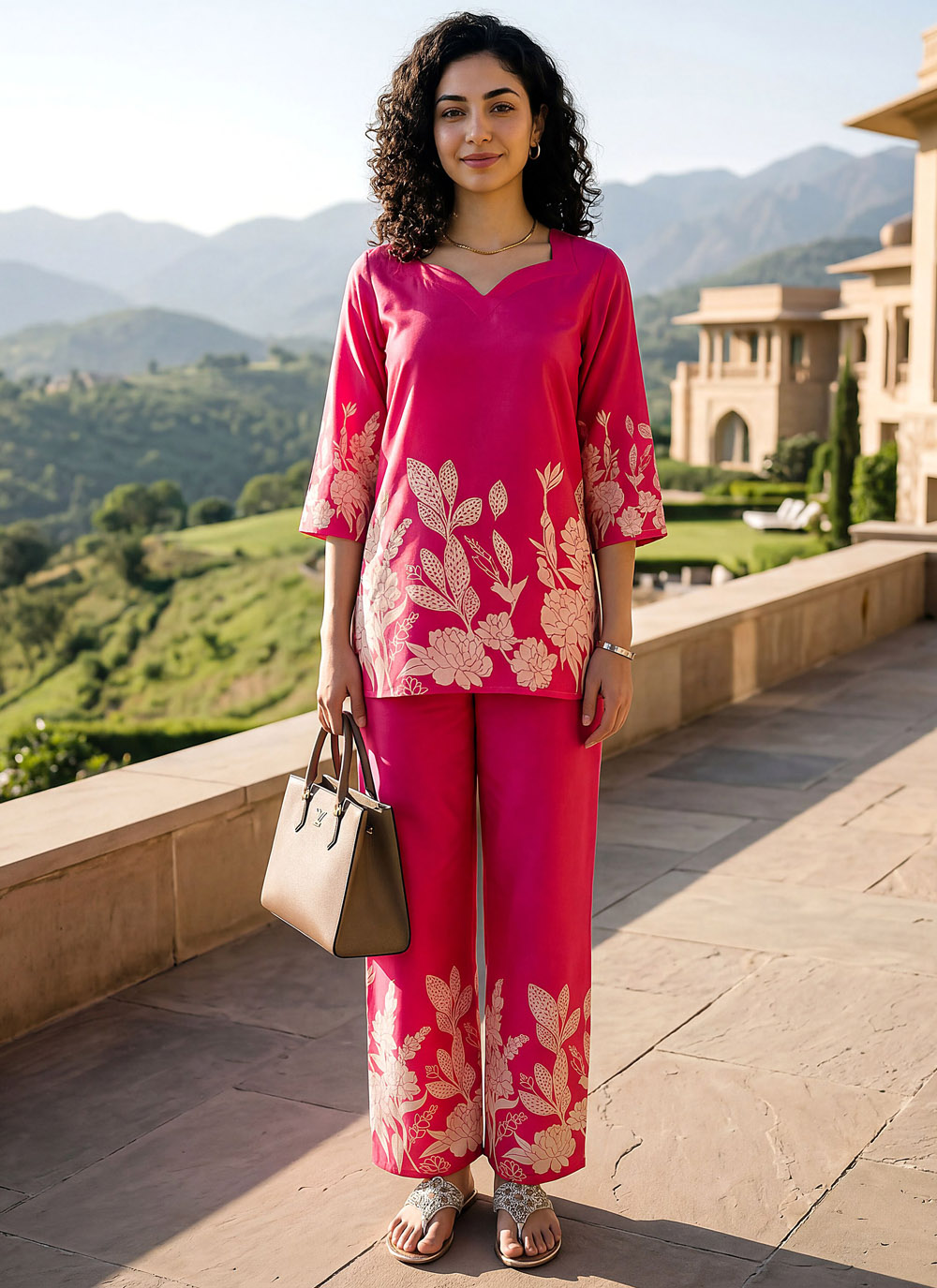 Rani Print Work Rayon Party Wear Kurti - Buy Online