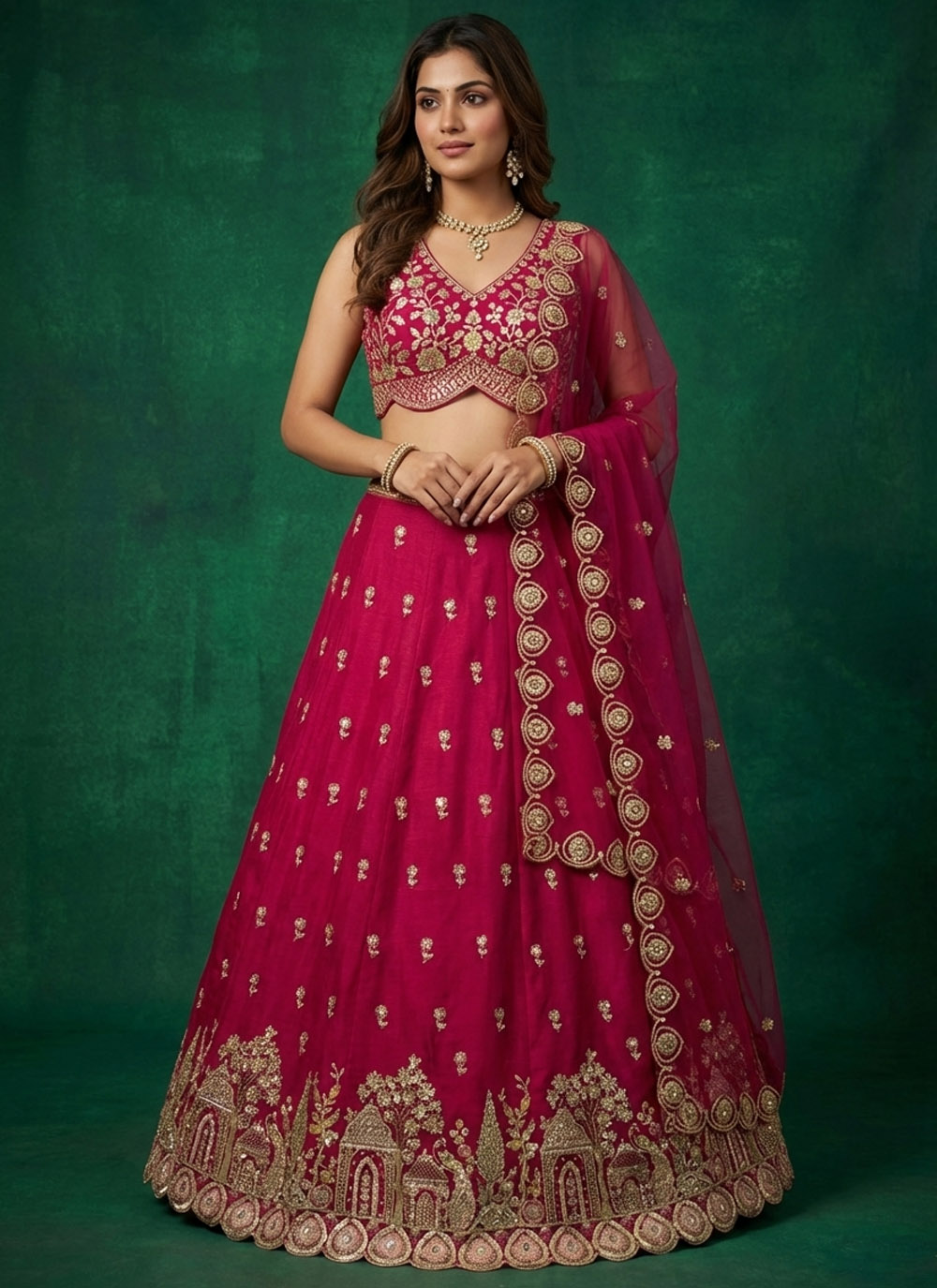 Pink Chinon Sequins Embroidered Designer Lehenga Choli - Buy Online