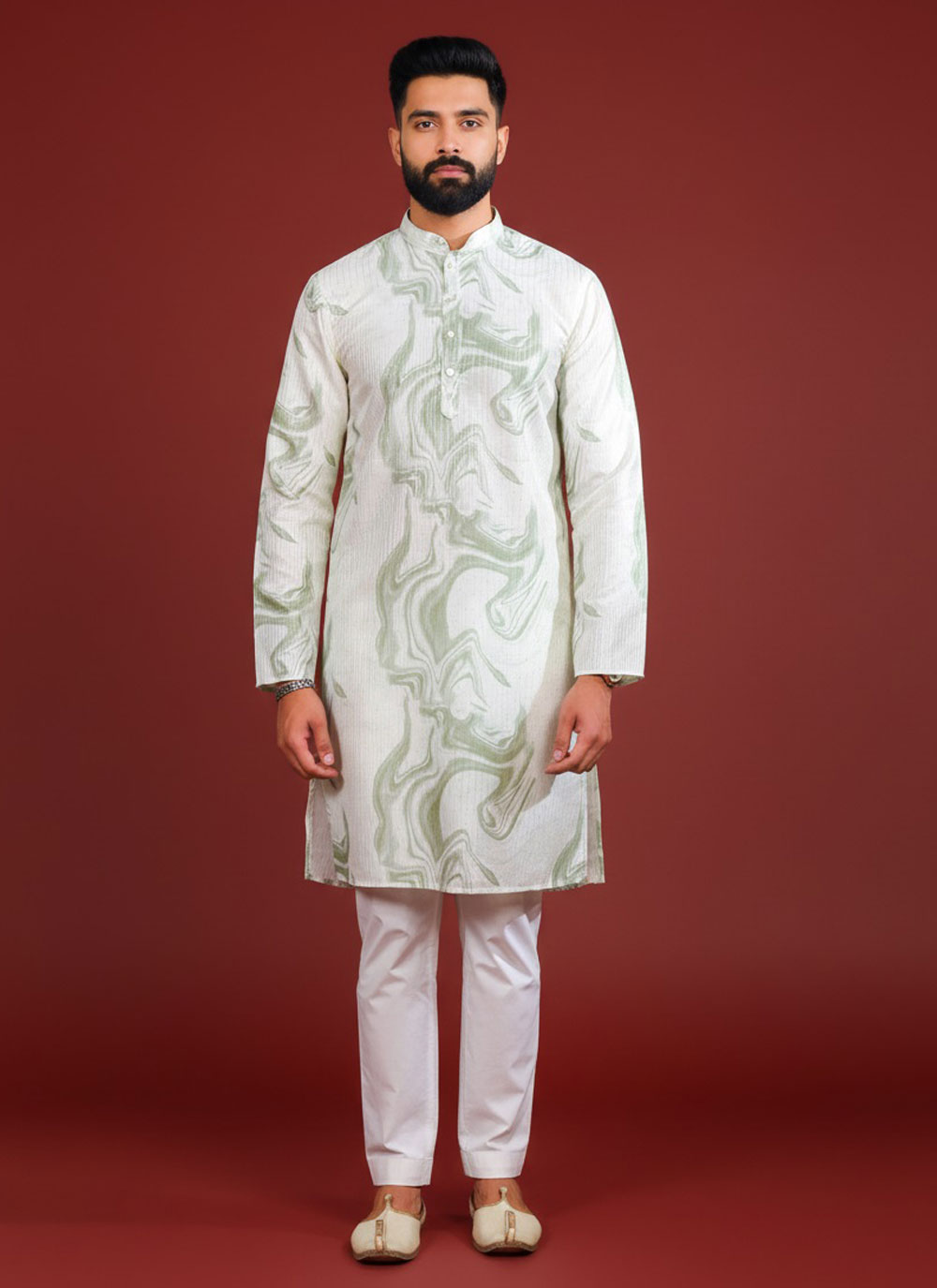 Art Silk Sequins Work Kurta Pyjama for Wedding Function - Buy Online
