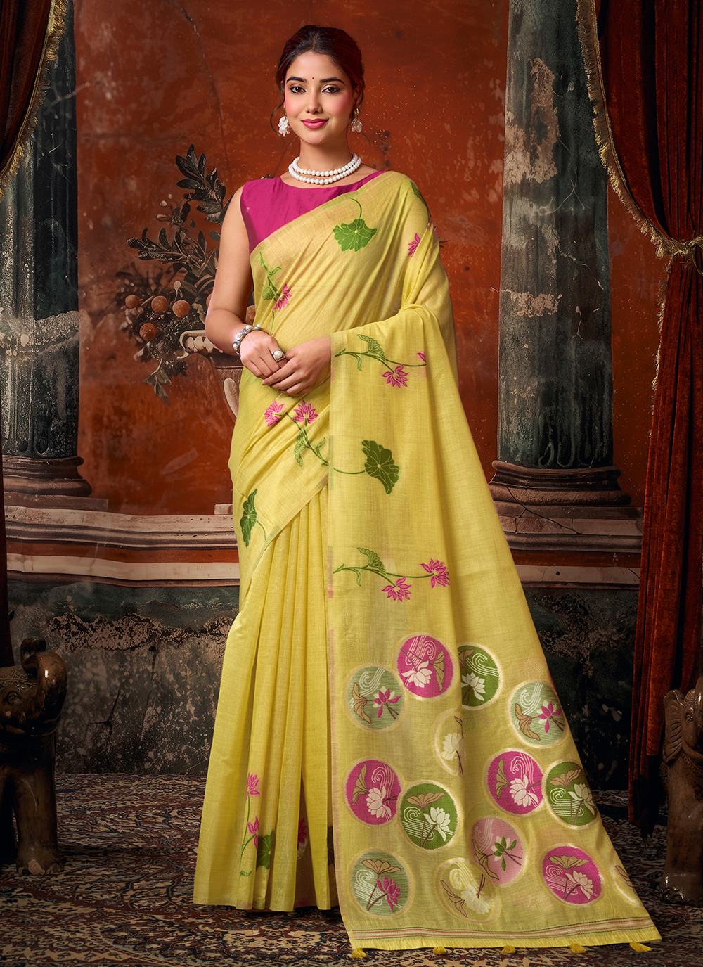 Green Khadi Cotton Woven Festival Trendy Saree - Buy Online